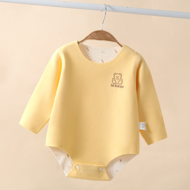 Unisex romper kūdikiams iš Corduroy su 96% triušio plaušų, ilgomis rankovėmis, pavasaris