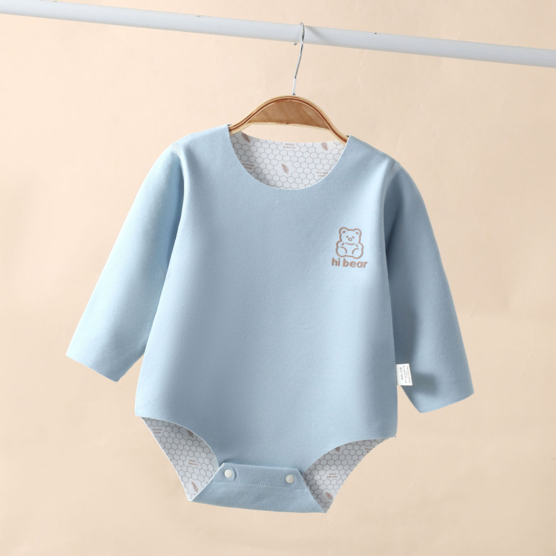 Unisex romper kūdikiams iš Corduroy su 96% triušio plaušų, ilgomis rankovėmis, pavasaris