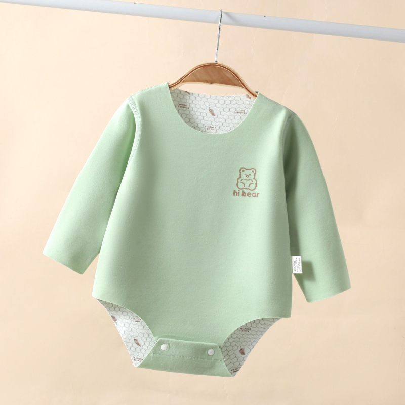 Unisex romper kūdikiams iš Corduroy su 96% triušio plaušų, ilgomis rankovėmis, pavasaris