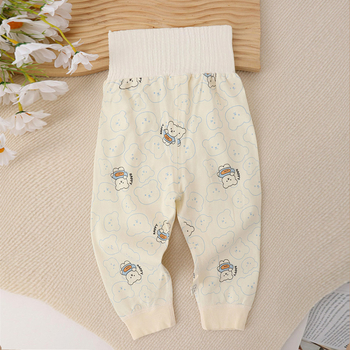 Kūdikių aukšto juosmens kelnytės pilvo apsaugai, 100% medvilnė, švelniai šveičiama medžiaga, unisex, ruduo–žiema, amžiaus grupė 1–3 metų
