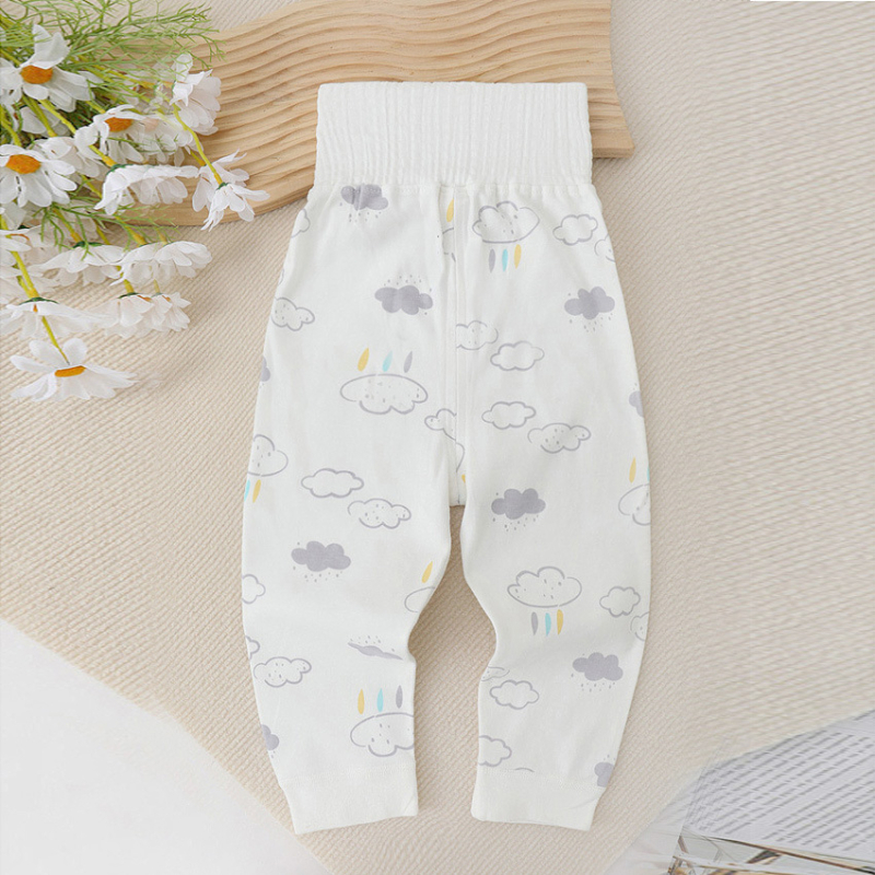 Kūdikių aukšto juosmens kelnytės pilvo apsaugai, 100% medvilnė, švelniai šveičiama medžiaga, unisex, ruduo–žiema, amžiaus grupė 1–3 metų