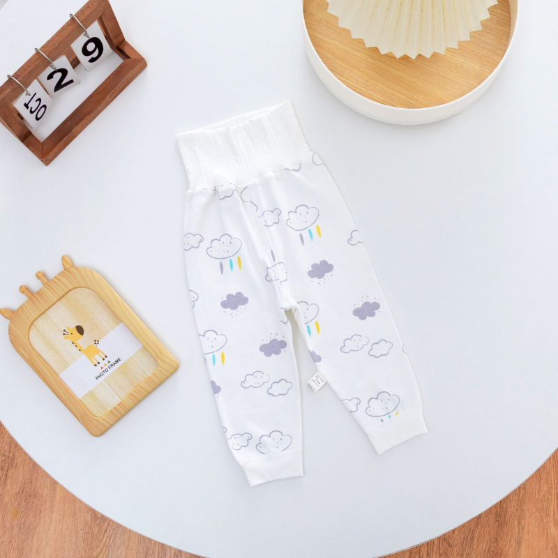 Kūdikių aukšto juosmens kelnytės pilvo apsaugai, 100% medvilnė, švelniai šveičiama medžiaga, unisex, ruduo–žiema, amžiaus grupė 1–3 metų