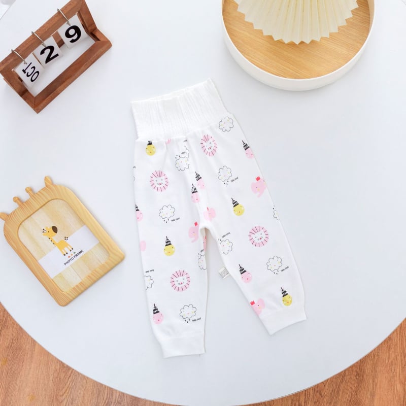 Kūdikių aukšto juosmens kelnytės pilvo apsaugai, 100% medvilnė, švelniai šveičiama medžiaga, unisex, ruduo–žiema, amžiaus grupė 1–3 metų