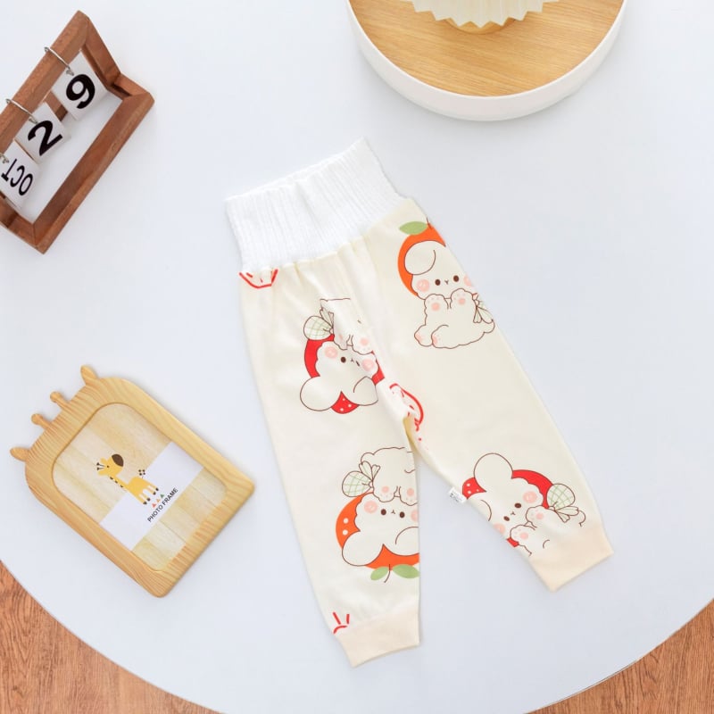 Kūdikių aukšto juosmens kelnytės pilvo apsaugai, 100% medvilnė, švelniai šveičiama medžiaga, unisex, ruduo–žiema, amžiaus grupė 1–3 metų