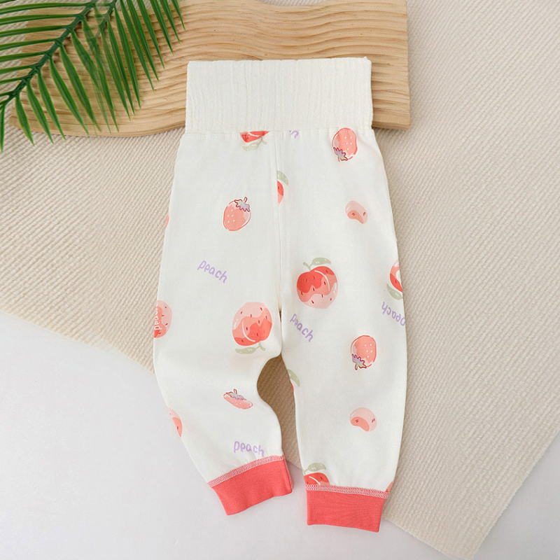 Kūdikių aukšto juosmens kelnytės pilvo apsaugai, 100% medvilnė, švelniai šveičiama medžiaga, unisex, ruduo–žiema, amžiaus grupė 1–3 metų