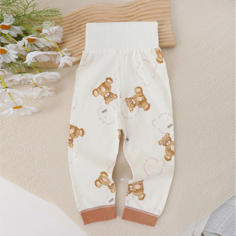 Kūdikių aukšto juosmens kelnytės pilvo apsaugai, 100% medvilnė, švelniai šveičiama medžiaga, unisex, ruduo–žiema, amžiaus grupė 1–3 metų