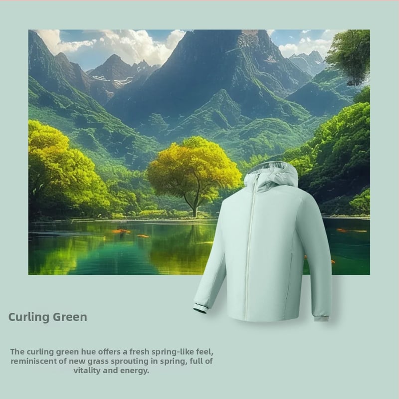 Geacă cu glugă din nylon, umplutură poliesterică, ușoară, călduroasă, cu fermoar