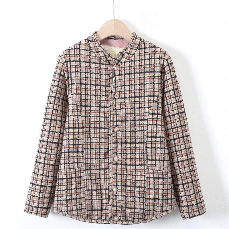 Sieviešu virsjak ar camel hair cotton pildījumu, stāvā apkakle, ziedu raksts, poliestera audums, garums 50–65 cm