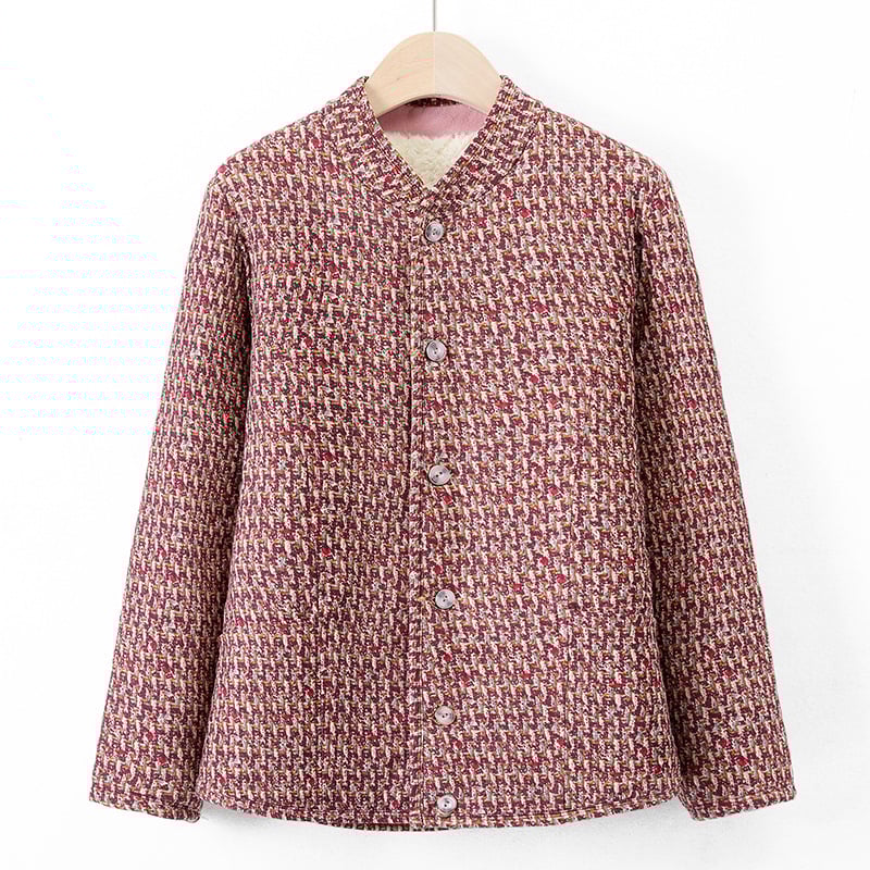 Sieviešu virsjak ar camel hair cotton pildījumu, stāvā apkakle, ziedu raksts, poliestera audums, garums 50–65 cm