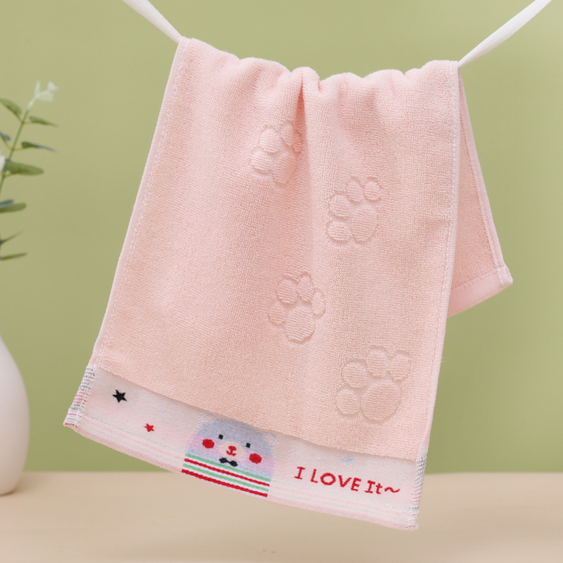 Dječji ručnik od 100% pamuka s izvezenim slatkim dizajnom, mekan i Upija, 100–120 g, pređa 32s - Yiduo
