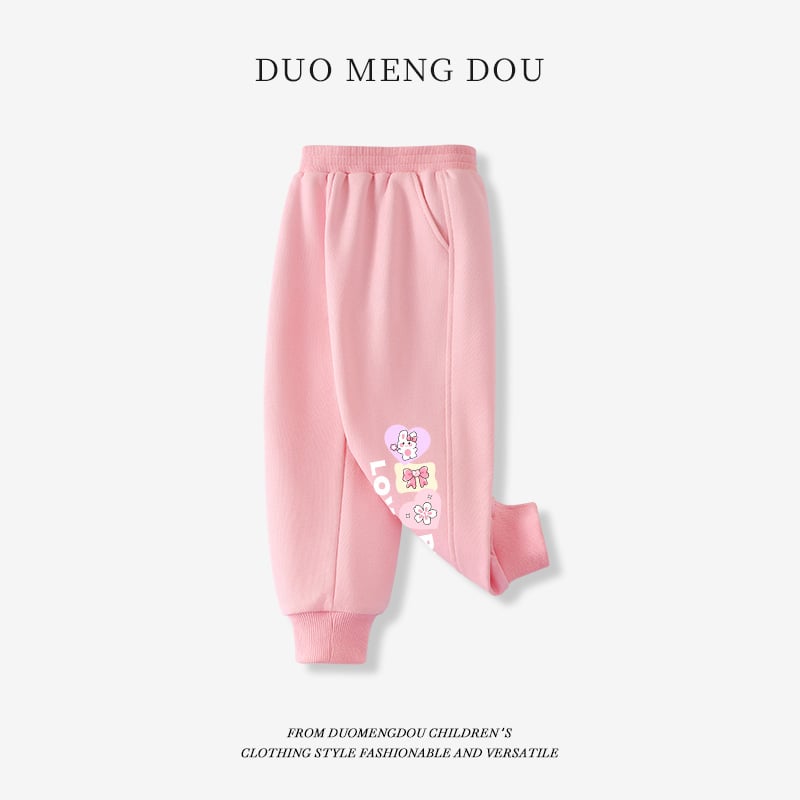 Mergaitėms plonos sportinės kelnės, universalus stilius, su elastine juosta liemens, vienos spalvos (Pagrindinė medžiaga: medvilnė; Audinio sudėtis: 80% medvilnė, 20% poliesteris; Juosmuo: vidutinio aukščio su elastine; Raštas: vienos spalvos; Audinio švel