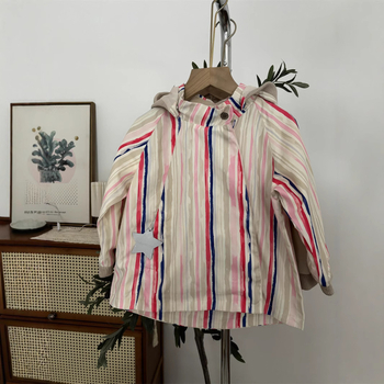 Unisex vaikų vėjo striukė su gobtuvu, nuimamas gobtuvas; 100% poliesteris; skirta vaikams 3–8 m.; pavasario 2025 dizainas