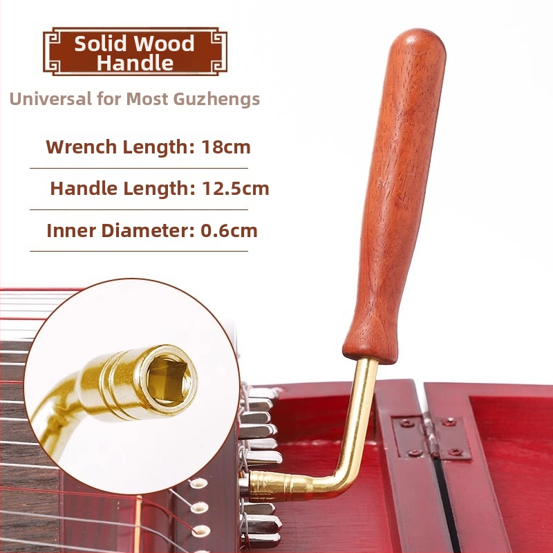 Guzheng reguliavimo raktas – kietas medis ir metalas; modelis: Guzheng tuning wrench; skirtas Guzheng ir etninių styginių instrumentų priedai; pakuotė: dėžutė