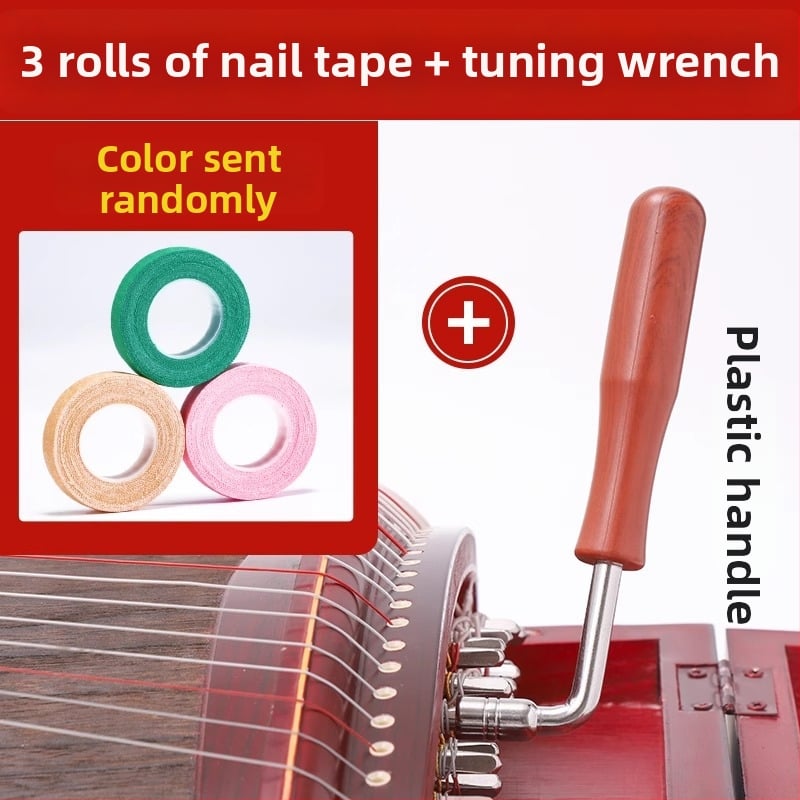 Guzheng reguliavimo raktas – kietas medis ir metalas; modelis: Guzheng tuning wrench; skirtas Guzheng ir etninių styginių instrumentų priedai; pakuotė: dėžutė