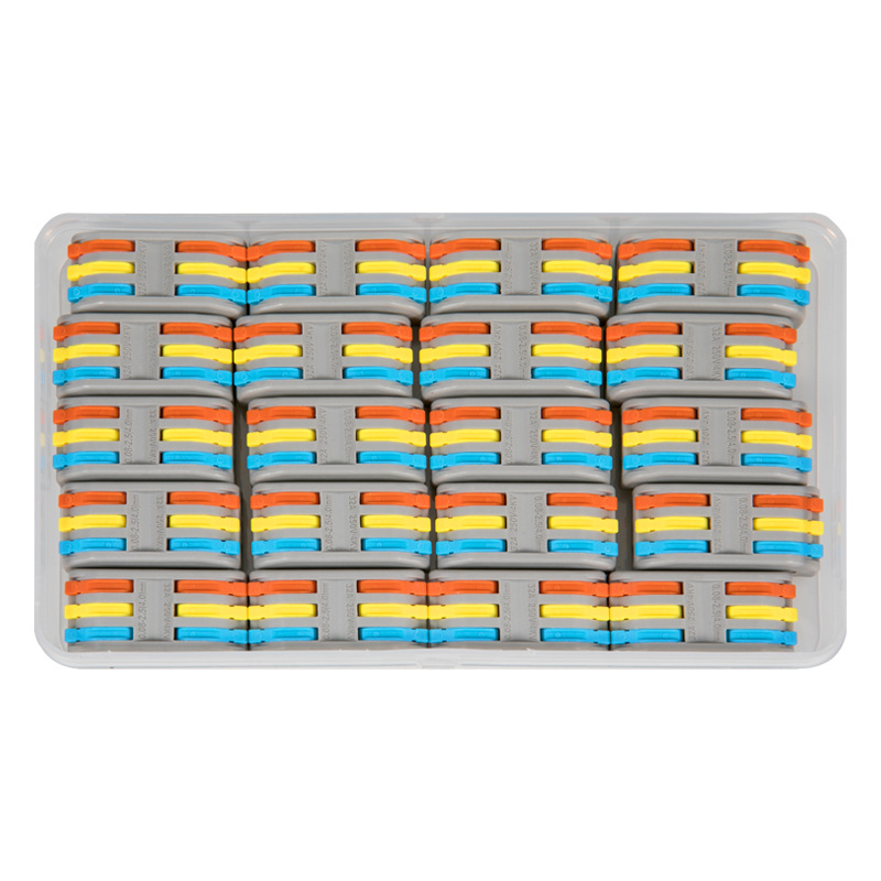 Savienots kastes kolekcijas vadu savienotājs – 3 kodoli, elektroinstalācijām; modelis: Conjoined box collection; minimālais pasūtījums: 20 gab.