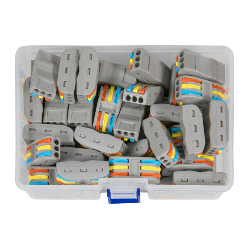 Savienots kastes kolekcijas vadu savienotājs – 3 kodoli, elektroinstalācijām; modelis: Conjoined box collection; minimālais pasūtījums: 20 gab.