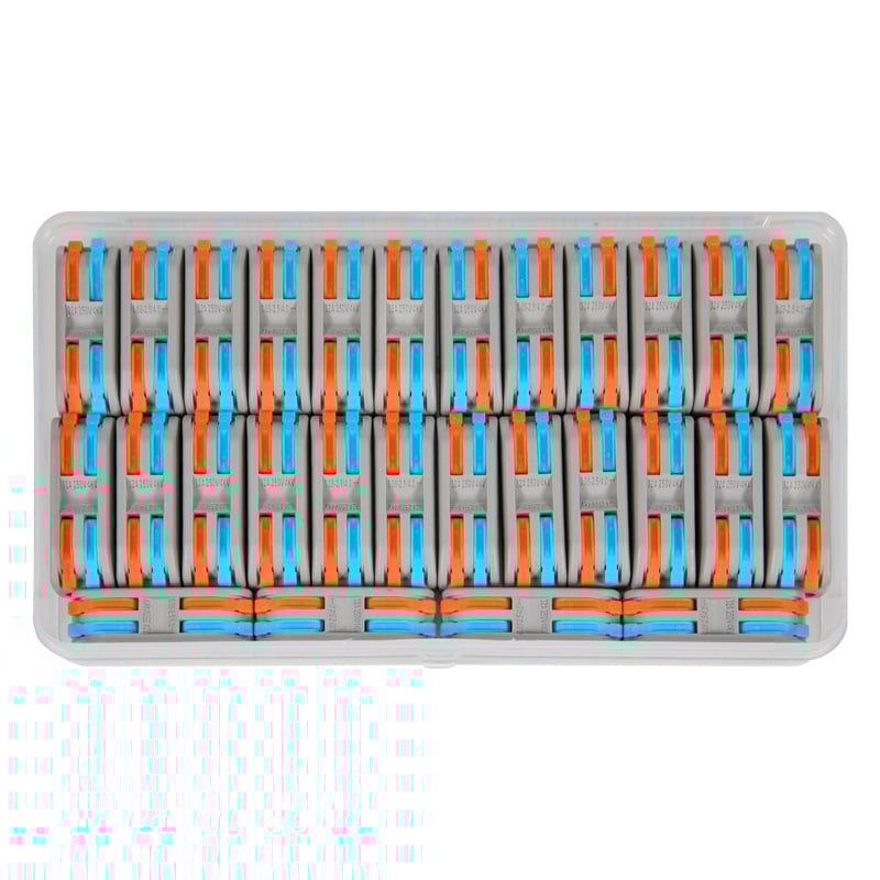 Savienots kastes kolekcijas vadu savienotājs – 3 kodoli, elektroinstalācijām; modelis: Conjoined box collection; minimālais pasūtījums: 20 gab.