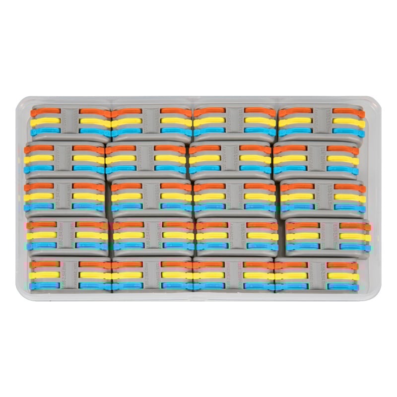 Savienots kastes kolekcijas vadu savienotājs – 3 kodoli, elektroinstalācijām; modelis: Conjoined box collection; minimālais pasūtījums: 20 gab.