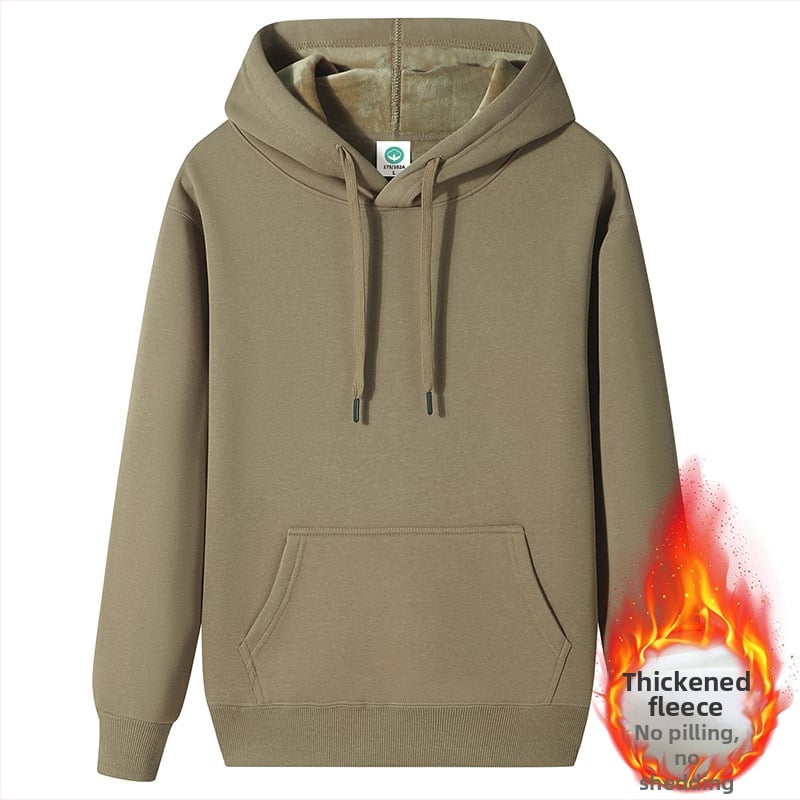 Kapucē džemperis no bieza kokvilnas auduma ar vilnas oderi un fleece, brīvs piegriezums (Galvenais audums: kokvilnas maisījums, Oderes: vilna, Biezums: fleece, Svars: 400g+, Pielāgojums: brīvs)