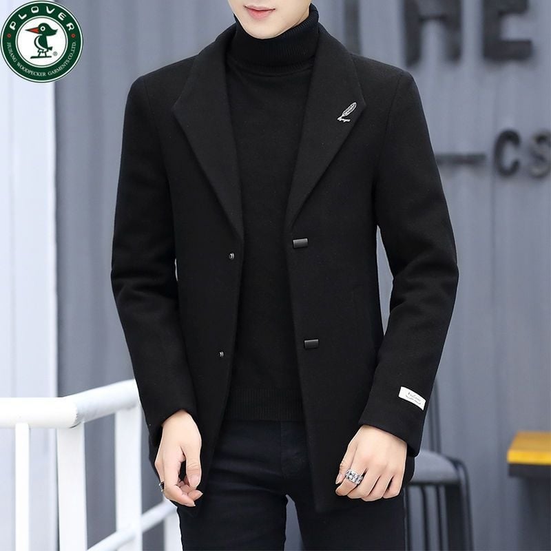 Palton corduroy cu țesătură de in, nasturi la un rând, guler sacou