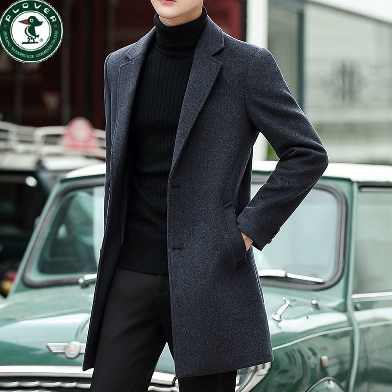 Palton corduroy cu țesătură de in, nasturi la un rând, guler sacou