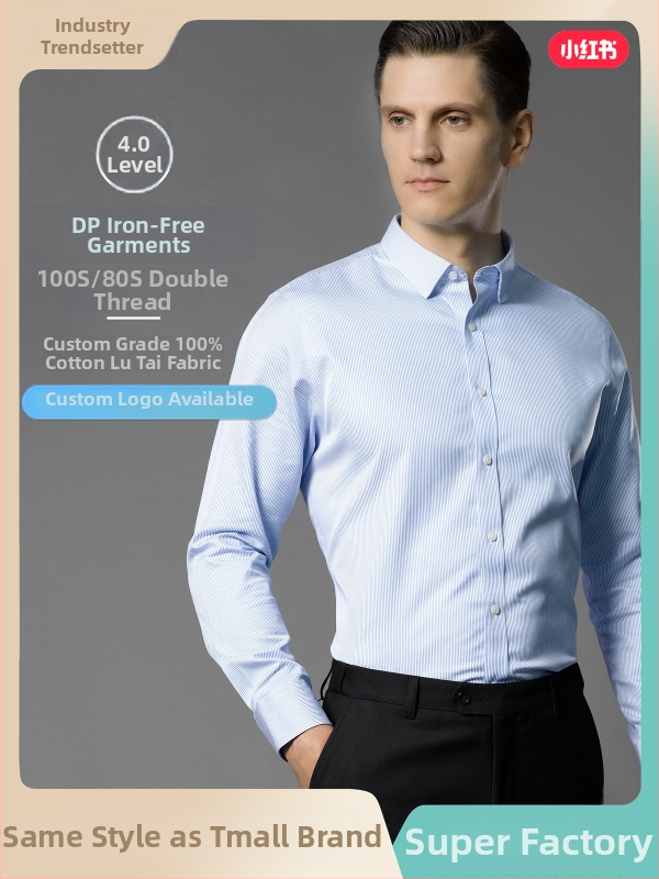 Meeste 100% puuvillane särk, triikimiseta, kortsuvaba, pikkade varrukatega, ruudukujuline krae