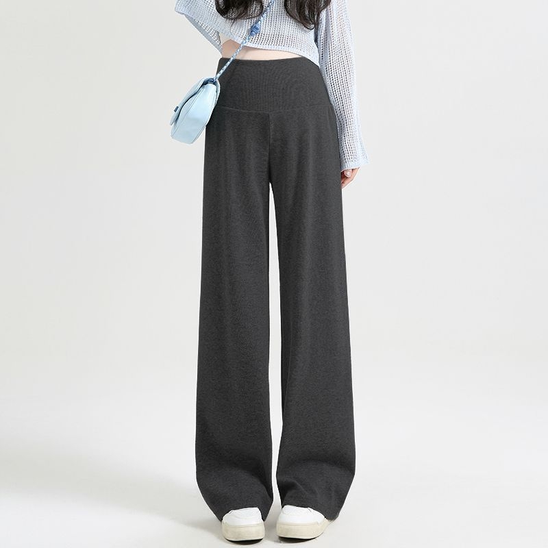 Nėščiųjų plačių kelnių su žemu juosmeniu, be spaudimo pilvui, Chenille pamušalas