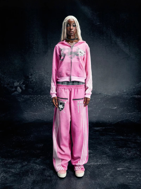 Hoodie s kapuljom i zatvaračem, 3D otisak, ulični hipster stil, širok kroj, poliester