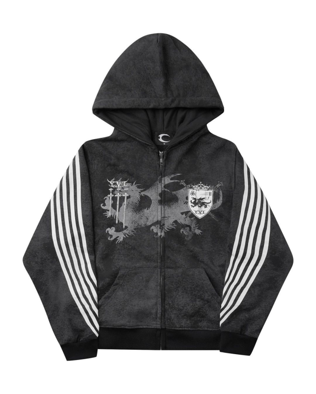 Hoodie s kapuljom i zatvaračem, 3D otisak, ulični hipster stil, širok kroj, poliester