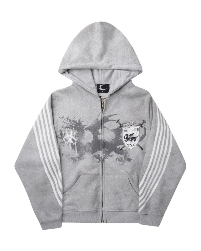 Hoodie s kapuljom i zatvaračem, 3D otisak, ulični hipster stil, širok kroj, poliester