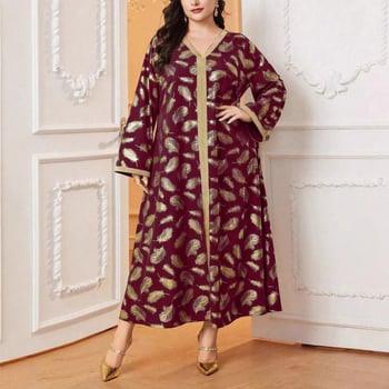 Polüesterist trükkleit, ümmarguse kaelusega, pikad varrukad, pikk seelik