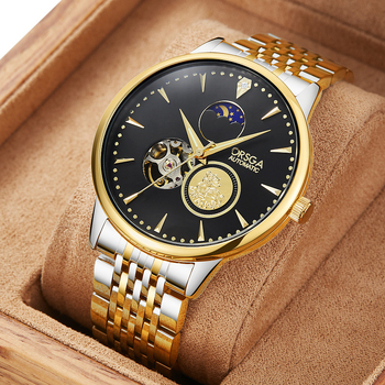 ORSGA Mehāniskais pulkstenis ar mēness fāzi un mehānisma skatlogu; Mehānisms: Oriģinālais mehānisis mehānisms (Āzijas izcelsme); Korpuss: sakausējums; Siksna: nerūsējošais tērauds; Ūdensizturība: 30M