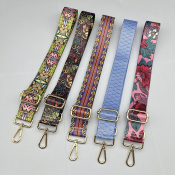 Презрамка за чанта за смяна, флорален принт, полиестер, широк презрамък