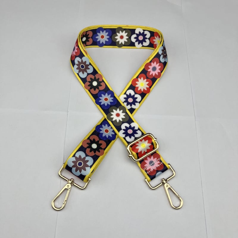 Презрамка за чанта за смяна, флорален принт, полиестер, широк презрамък