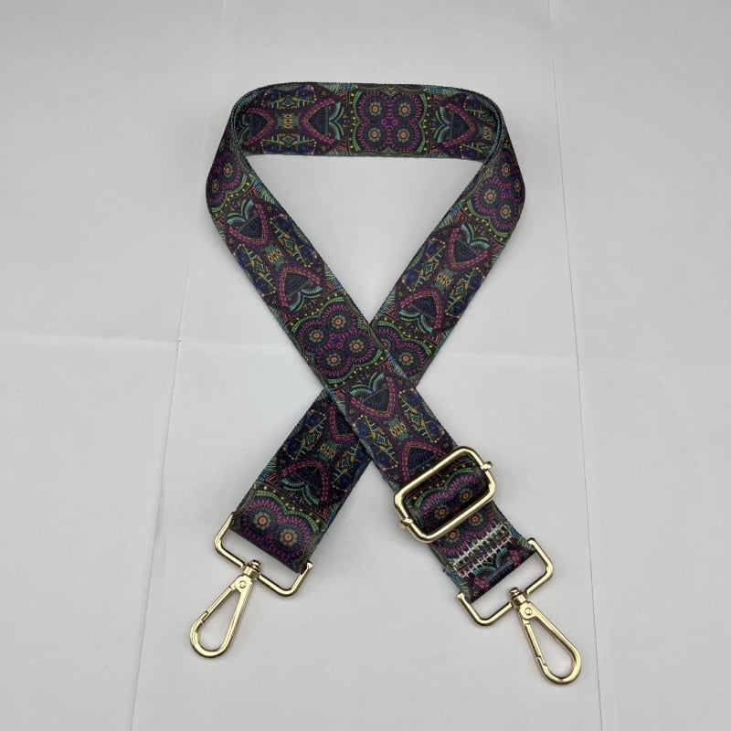 Презрамка за чанта за смяна, флорален принт, полиестер, широк презрамък