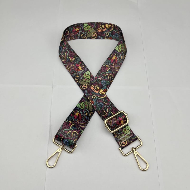 Презрамка за чанта за смяна, флорален принт, полиестер, широк презрамък