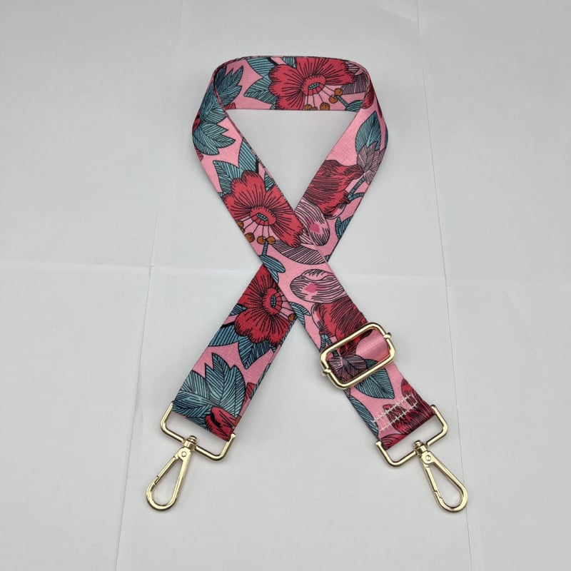 Презрамка за чанта за смяна, флорален принт, полиестер, широк презрамък