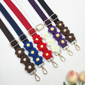 Презрамка за чанта за рамо — бохемски ръчно тъкана презрамка с дизайн на маргаритки, полиестер, код 079, за носене на едно рамо crossbody.