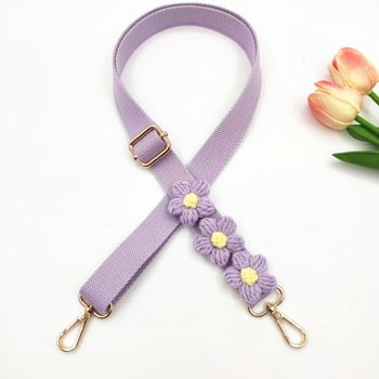 Презрамка за чанта за рамо — бохемски ръчно тъкана презрамка с дизайн на маргаритки, полиестер, код 079, за носене на едно рамо crossbody.