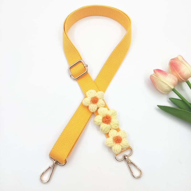 Презрамка за чанта за рамо — бохемски ръчно тъкана презрамка с дизайн на маргаритки, полиестер, код 079, за носене на едно рамо crossbody.