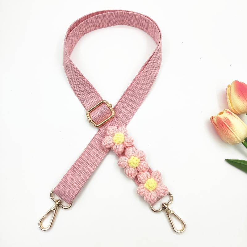 Презрамка за чанта за рамо — бохемски ръчно тъкана презрамка с дизайн на маргаритки, полиестер, код 079, за носене на едно рамо crossbody.