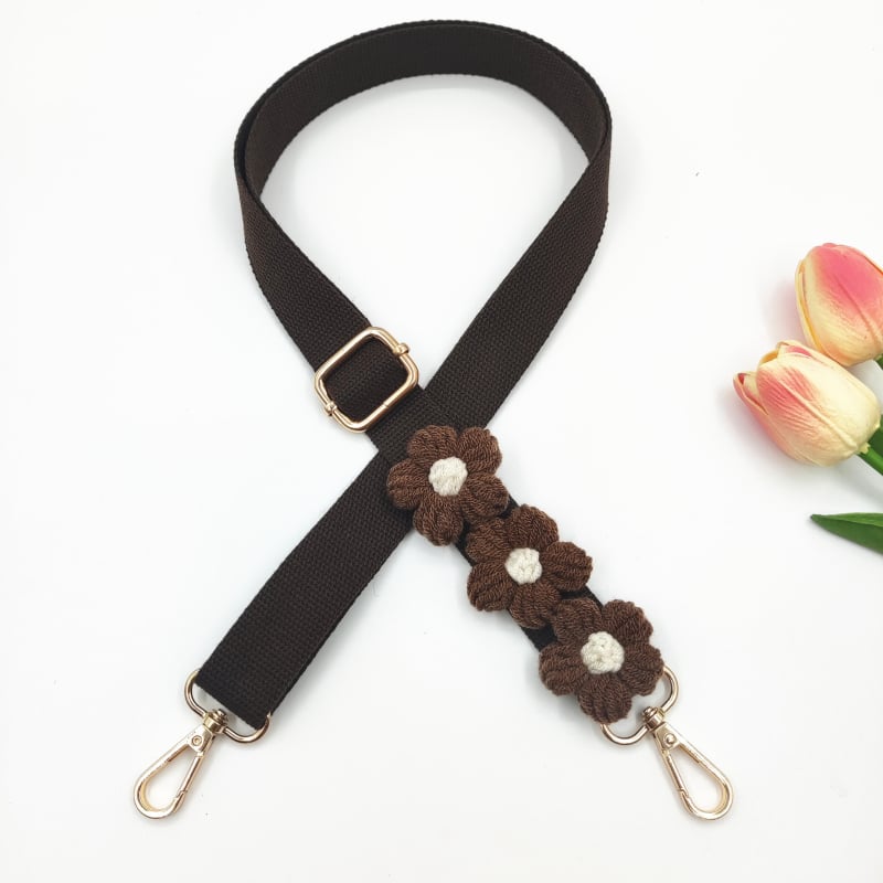 Презрамка за чанта за рамо — бохемски ръчно тъкана презрамка с дизайн на маргаритки, полиестер, код 079, за носене на едно рамо crossbody.