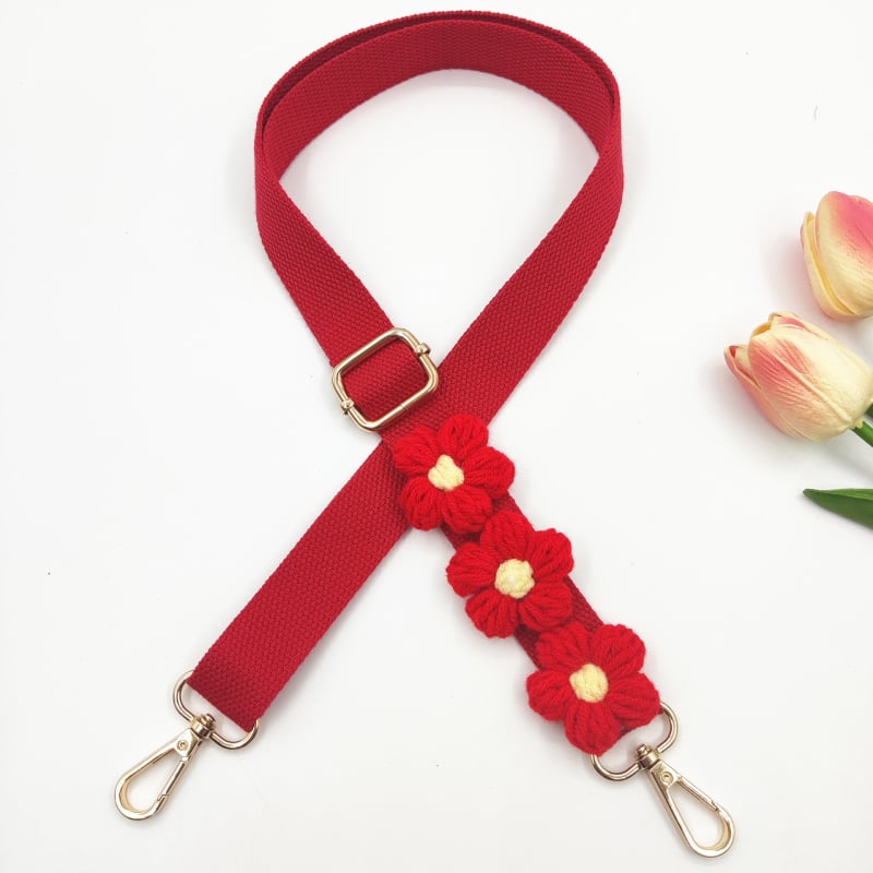 Презрамка за чанта за рамо — бохемски ръчно тъкана презрамка с дизайн на маргаритки, полиестер, код 079, за носене на едно рамо crossbody.