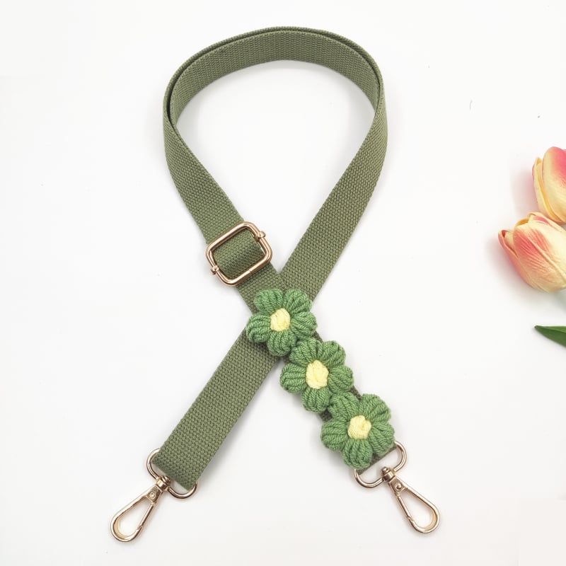 Презрамка за чанта за рамо — бохемски ръчно тъкана презрамка с дизайн на маргаритки, полиестер, код 079, за носене на едно рамо crossbody.