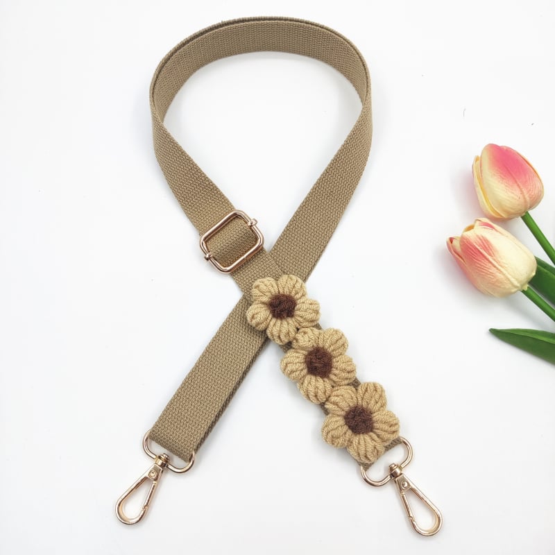 Презрамка за чанта за рамо — бохемски ръчно тъкана презрамка с дизайн на маргаритки, полиестер, код 079, за носене на едно рамо crossbody.