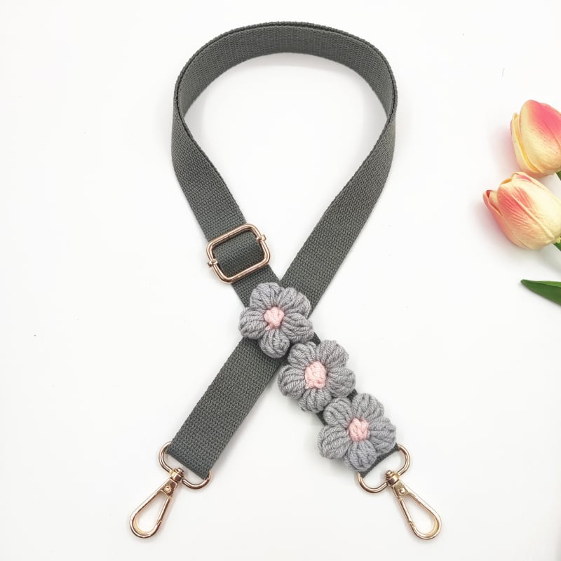 Презрамка за чанта за рамо — бохемски ръчно тъкана презрамка с дизайн на маргаритки, полиестер, код 079, за носене на едно рамо crossbody.