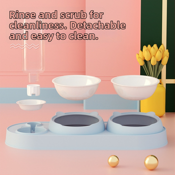 Котешка двойна купа с автоматично пиене и хранене, пластмасова, марка Yixin yichong