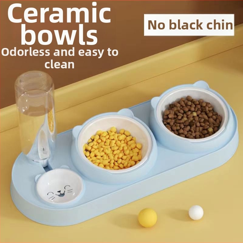 Котешка двойна купа с автоматично пиене и хранене, пластмасова, марка Yixin yichong