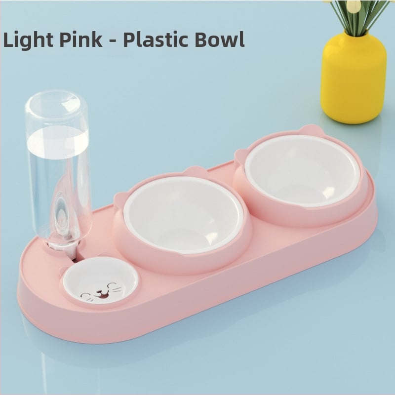 Котешка двойна купа с автоматично пиене и хранене, пластмасова, марка Yixin yichong