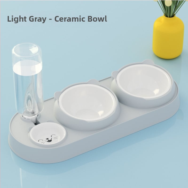 Котешка двойна купа с автоматично пиене и хранене, пластмасова, марка Yixin yichong